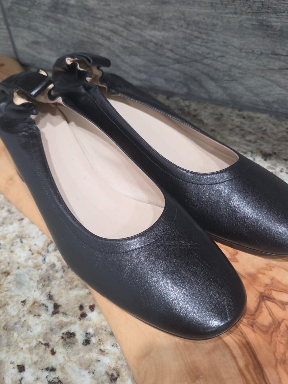 Everlane Italian Leather Day Heel size 11 Women's Black Elastic Back